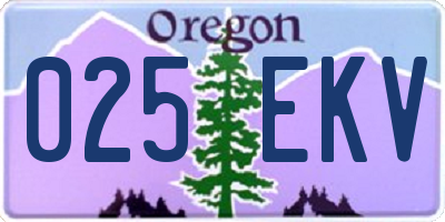 OR license plate 025EKV