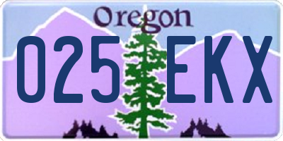 OR license plate 025EKX
