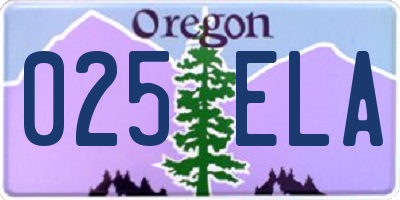 OR license plate 025ELA