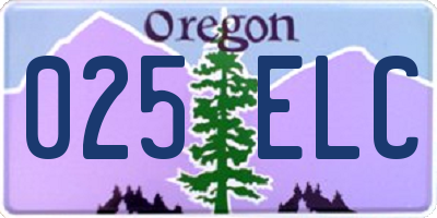 OR license plate 025ELC