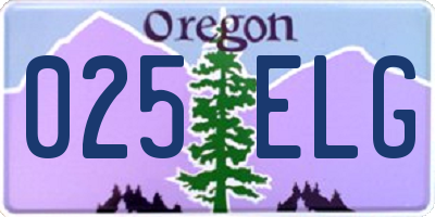 OR license plate 025ELG