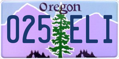 OR license plate 025ELI