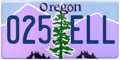 OR license plate 025ELL