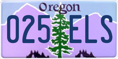 OR license plate 025ELS