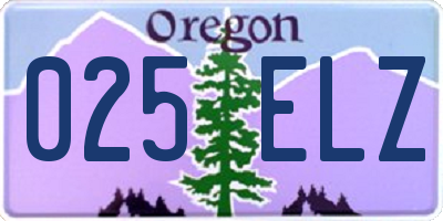 OR license plate 025ELZ