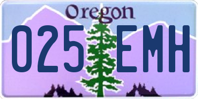 OR license plate 025EMH