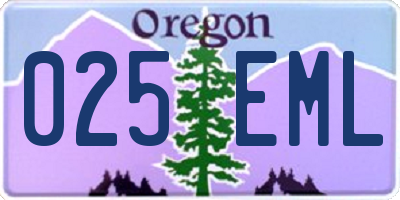 OR license plate 025EML