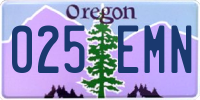 OR license plate 025EMN