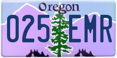 OR license plate 025EMR