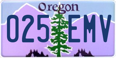 OR license plate 025EMV