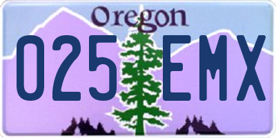 OR license plate 025EMX
