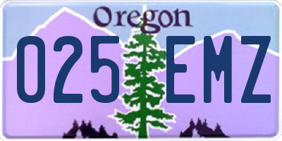 OR license plate 025EMZ