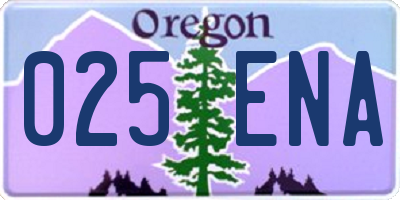 OR license plate 025ENA