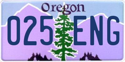 OR license plate 025ENG