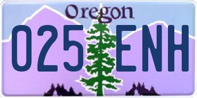 OR license plate 025ENH