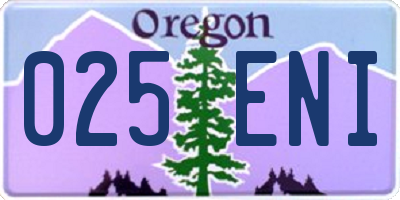 OR license plate 025ENI