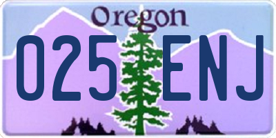 OR license plate 025ENJ