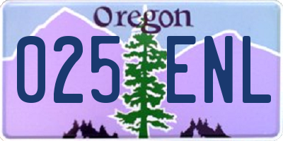 OR license plate 025ENL