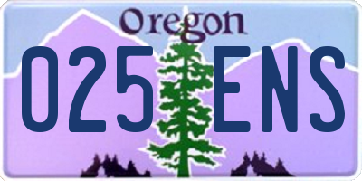OR license plate 025ENS