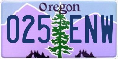 OR license plate 025ENW