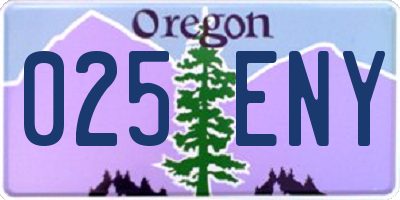 OR license plate 025ENY