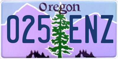 OR license plate 025ENZ