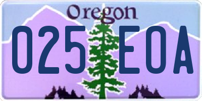 OR license plate 025EOA
