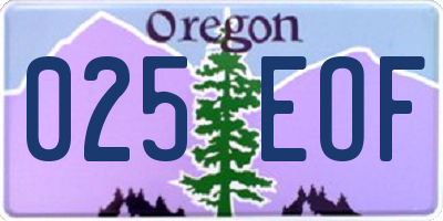 OR license plate 025EOF