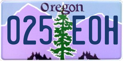 OR license plate 025EOH