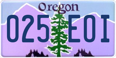 OR license plate 025EOI