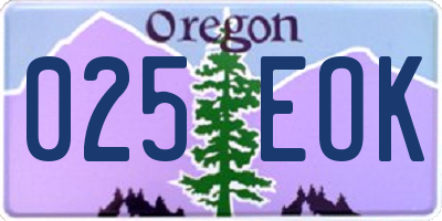 OR license plate 025EOK