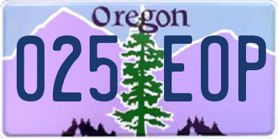 OR license plate 025EOP