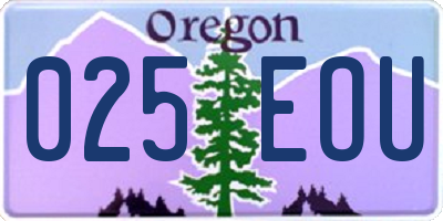 OR license plate 025EOU