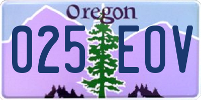 OR license plate 025EOV