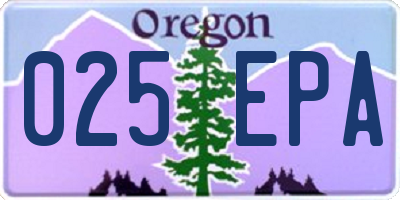 OR license plate 025EPA