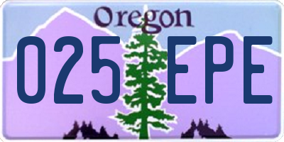 OR license plate 025EPE
