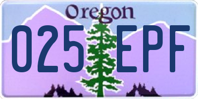 OR license plate 025EPF