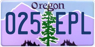 OR license plate 025EPL