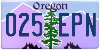 OR license plate 025EPN