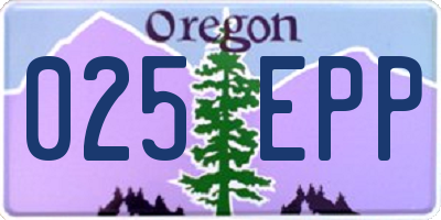 OR license plate 025EPP