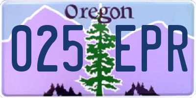 OR license plate 025EPR
