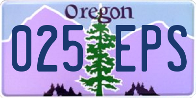 OR license plate 025EPS