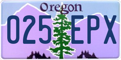 OR license plate 025EPX