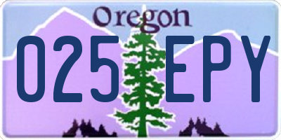 OR license plate 025EPY