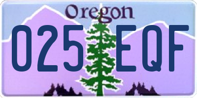 OR license plate 025EQF