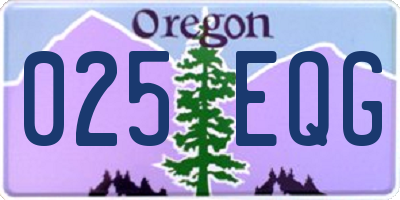 OR license plate 025EQG