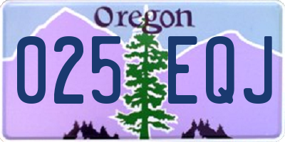OR license plate 025EQJ