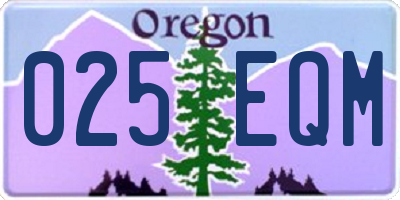 OR license plate 025EQM