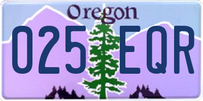 OR license plate 025EQR