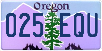 OR license plate 025EQU